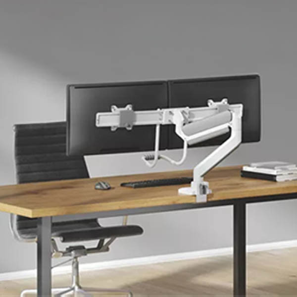 Neomounts Next Core gasgeveerde monitorarm voor 2 monitoren wit (met klem en bladdoorvoer) DS75-450WH2 204023 - 7