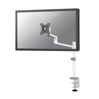 Neomounts Next Lite ruimtebesparende monitorarm voor 1 monitor wit (met klem en bladdoorvoer) 204013