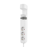Neomounts bureau stekkerdoos met 3 stopcontacten en 3 USB wit 204029