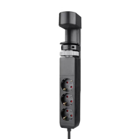 Neomounts bureau stekkerdoos met 3 stopcontacten en 3 USB zwart 204028