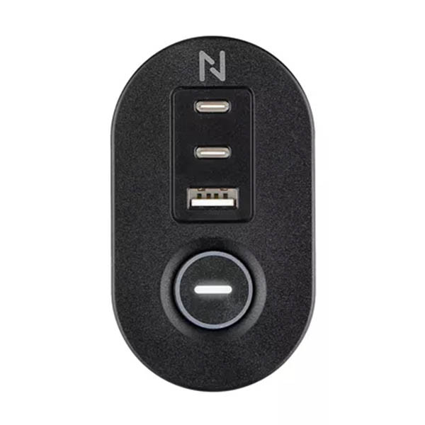 Neomounts bureau stekkerdoos met 3 stopcontacten en 3 USB zwart 204028 - 5