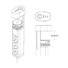 Neomounts bureau stekkerdoos met 3 stopcontacten en 3 USB zwart 204028 - 6