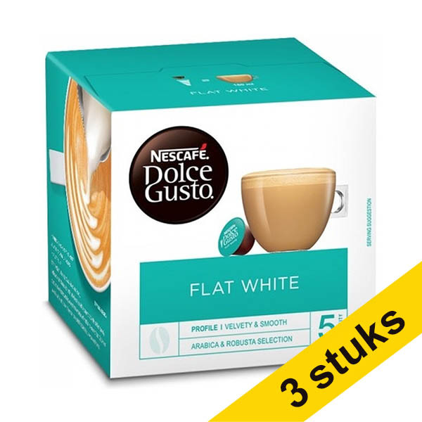 Aanbieding: 3x Nescafé Dolce Gusto koffiecups Flat White (16 stuks) 422972 - 1