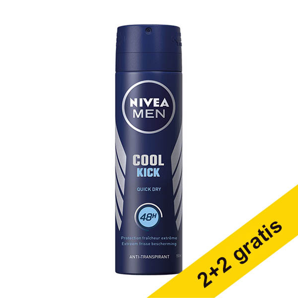 Aanbieding: 4x Nivea Cool Kick for Men deodorant spray (150 ml) SNI06274 - 1