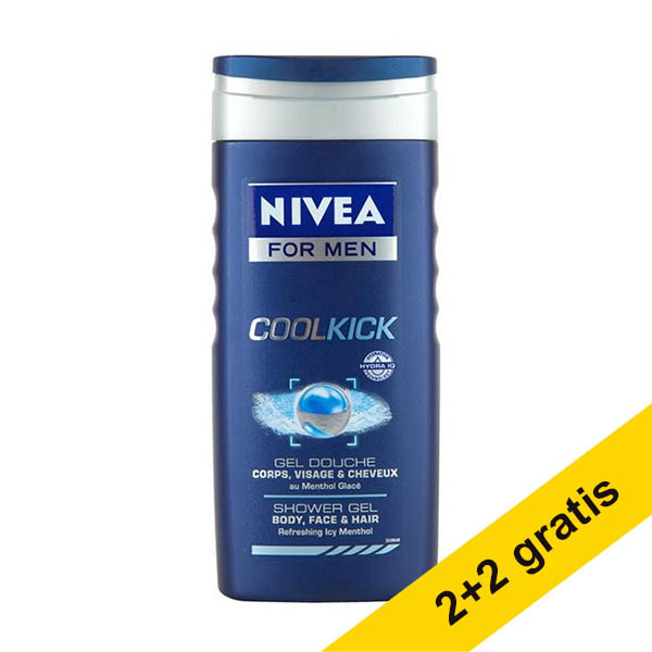 Aanbieding: 4x Nivea Cool Kick for Men douchegel (250 ml) SNI06286 - 1