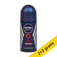 Aanbieding: 4x Nivea Dry Impact Plus for Men deoroller (50 ml) SNI06276
