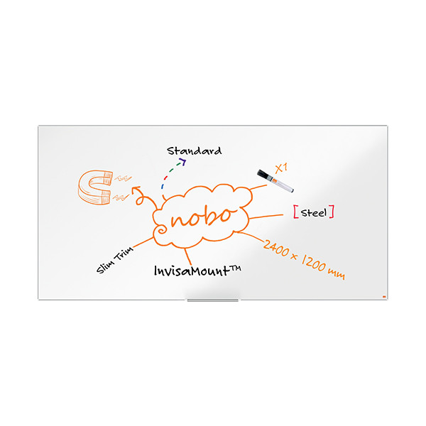 Nobo Impression Pro whiteboard magnetisch gelakt staal 240 x 120 cm 1915408 247395 - 4