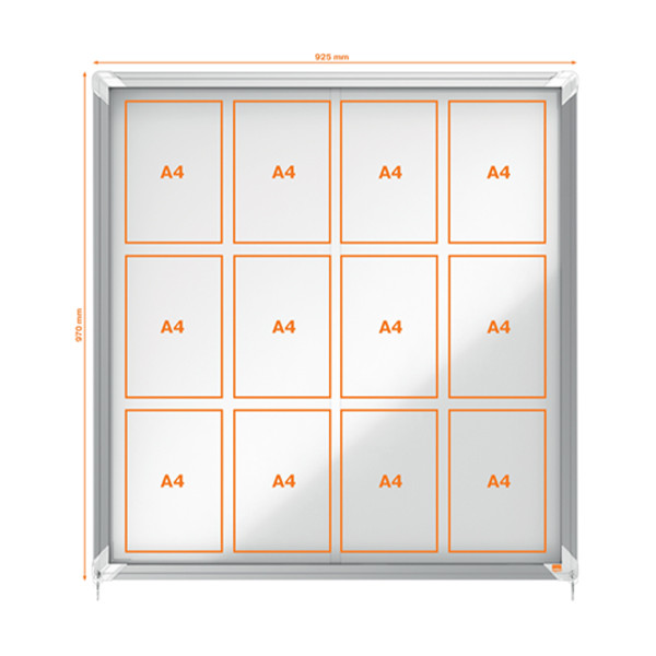 Nobo Premium Plus binnenvitrine 12 x A4 metaal 1902570 247480 - 1