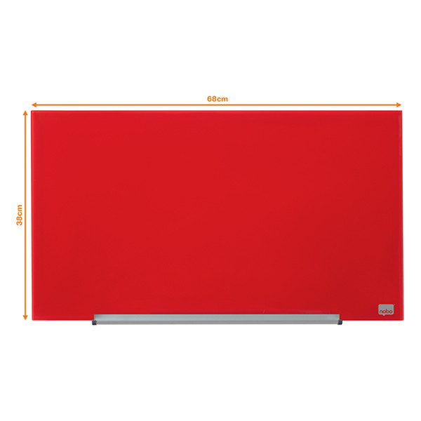 Nobo Widescreen magnetisch glasbord 67,7 x 38,1 cm rood 1905183 247322 - 2