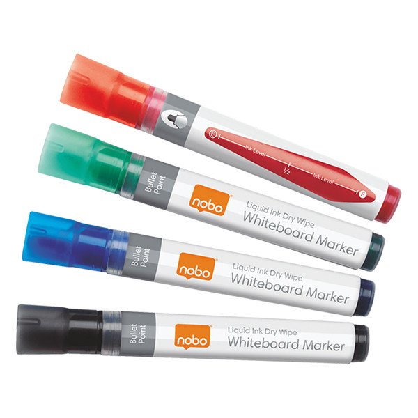 Nobo whiteboard marker assorti 4 stuks (3 mm rond) 1902408 247514 - 1