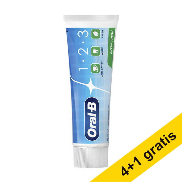 Aanbieding: 5x Oral-B 1-2-3 Extra Fresh tandpasta (75 ml) SOR00221 - 1