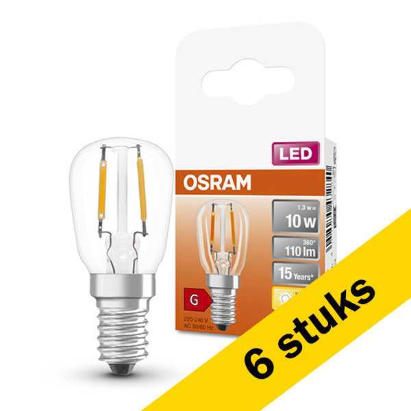 Aanbieding: 6x Osram E14 filament led-lamp buis helder 1.3W (10W) LOS00355 - 1