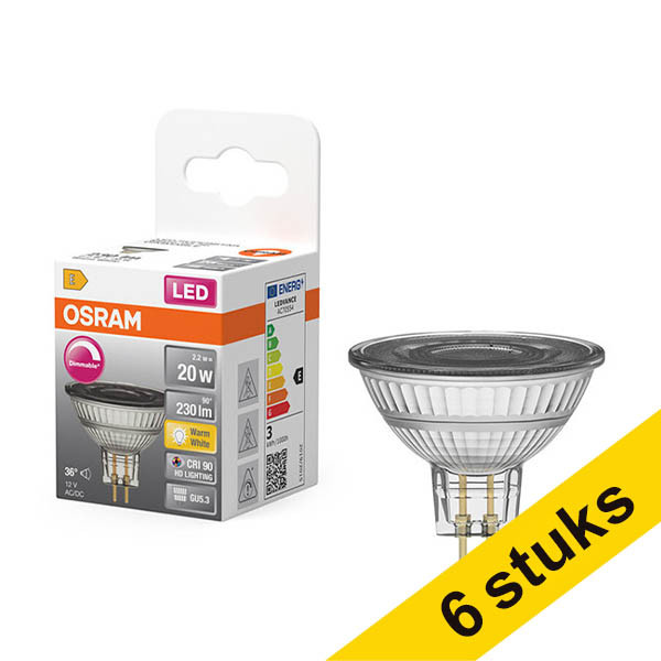 Aanbieding: 6x Osram GU5.3 LED spot | 2700K | Dimbaar | 2.2W (20W) LOS01930 - 1