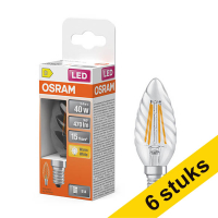 Aanbieding: 6x Osram LED lamp E14 | Kaars B35 | Filament | Helder | 2700K | 3.4W (40W)