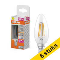 Aanbieding: 6x Osram LED lamp E14 | Kaars B35 | Filament | Helder | 4000K | Dimbaar | 3.4W (40W)