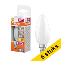 Aanbieding: 6x Osram LED lamp E14 | Kaars B35 | Mat | Dimbaar | 2700K | 3.4W (40W)