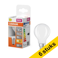 Aanbieding: 6x Osram LED lamp E14 | Kogel P45 | Mat | 2700K | 3.4W (40W)
