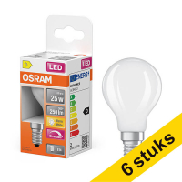 Aanbieding: 6x Osram LED lamp E14 | Kogel P45 | Mat | 2700K | Dimbaar | 1.8W (25W)