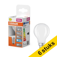 Aanbieding: 6x Osram LED lamp E14 | Kogel P45 | Mat | 6500K | 3.4W (40W)