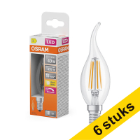 Aanbieding: 6x Osram LED lamp E14 | Sierkaars BA35 | Filament | Helder | Dimbaar | 2700K | 3.4W (40W)
