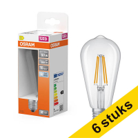 Aanbieding: 6x Osram LED lamp E27 | Edison ST64 | Filament | Helder | 4000K | 5.9W (60W)