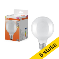 Aanbieding: 6x Osram LED lamp E27 | Globe G95 | Mat | 2700K | 5.9W (60W)