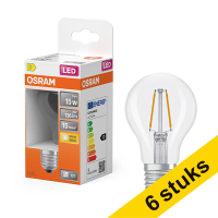 Aanbieding: 6x Osram LED lamp E27 | Peer A60 | Filament | Helder | 2700K | 1W (15W)
