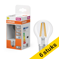 Aanbieding: 6x Osram LED lamp E27 | Peer A60 | Filament | Helder | 4000K | 5.9W (60W)