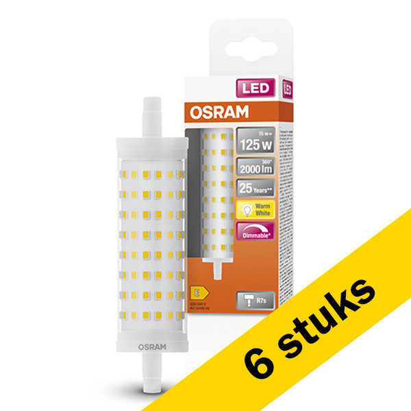 Aanbieding: 6x Osram R7S led-lamp staaflamp dimbaar 15W (125W) LOS00349 - 1