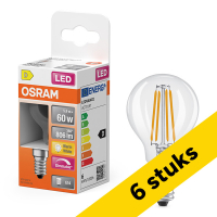 Aanbieding: 6x Osram ledlamp E14 | Kogel P45 | Filament | Helder | 2700K | Dimbaar | 5.9W (60W)