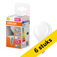 Aanbieding: 6x Osram ledlamp E14 | Kogel P45 | Mat | 4000K | Dimbaar | 3.4W (40W)