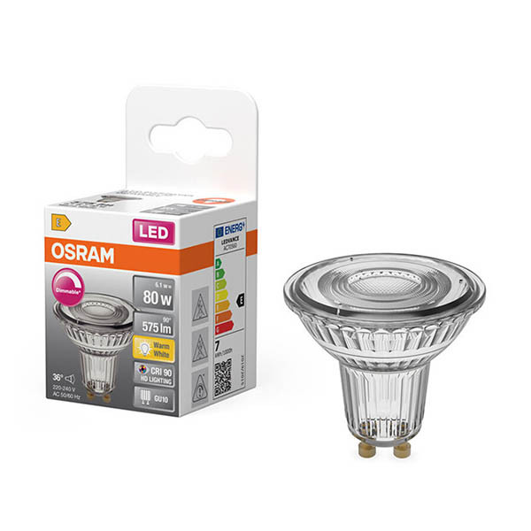 Osram GU10 LED spot | 2700K | Dimbaar | 6.1W (80W) LOS01925 - 1
