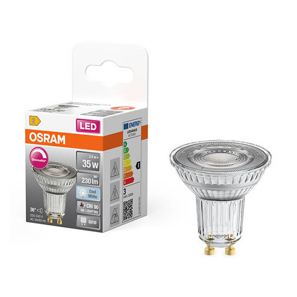 Osram GU10 LED spot | 4000K | Dimbaar | 2.4W (35W) LOS01919 - 1