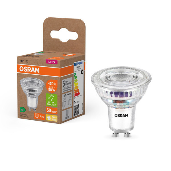 Osram GU10 ledspot glas 2W (50W) LOS00752 - 1