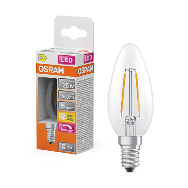 Osram LED lamp E14 | Kaars B35 | Filament | Helder | Dimbaar | 2700K | 1.8W (25W) LOS01843 - 1
