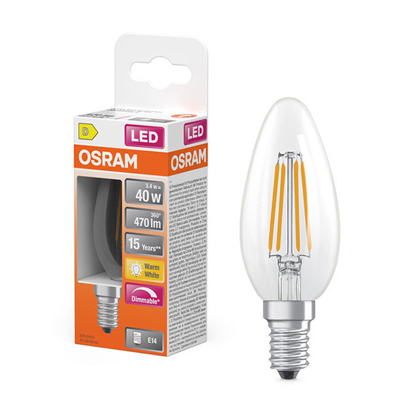 Osram LED lamp E14 | Kaars B35 | Filament | Helder | Dimbaar | 2700K | 3.4W (40W) LOS01847 - 1