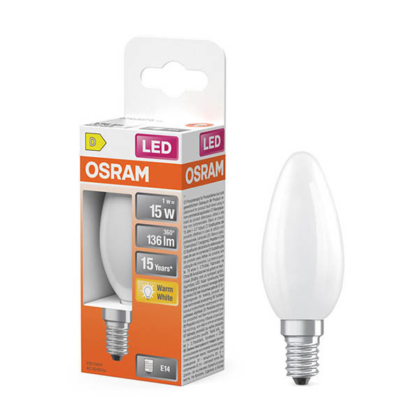 Osram LED lamp E14 | Kaars B35 | Mat | 2700K | 1W (15W) LOS01861 - 1