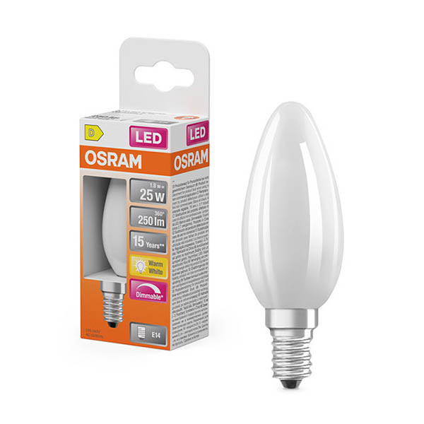 Osram LED lamp E14 | Kaars B35 | Mat | Dimbaar | 2700K | 1.8W (25W) LOS01849 - 1