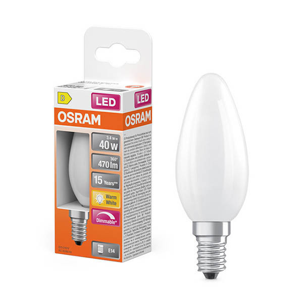 Osram LED lamp E14 | Kaars B35 | Mat | Dimbaar | 2700K | 3.4W (40W) LOS01853 - 1