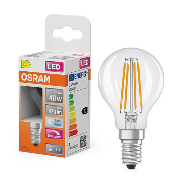 Osram LED lamp E14 | Kogel P45 | Filament | Helder | 4000K | Dimbaar | 3.4W (40W) LOS02160 - 1