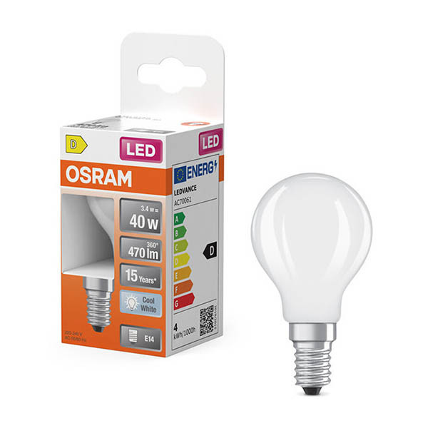 Osram LED lamp E14 | Kogel P45 | Mat | 4000K | 3.4W (40W) LOS02180 - 1