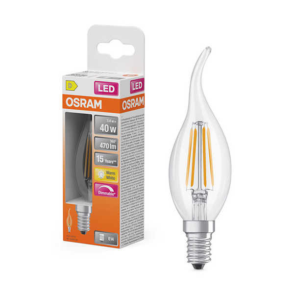 Osram LED lamp E14 | Sierkaars BA35 | Filament | Helder | Dimbaar | 2700K | 3.4W (40W) LOS01845 - 1