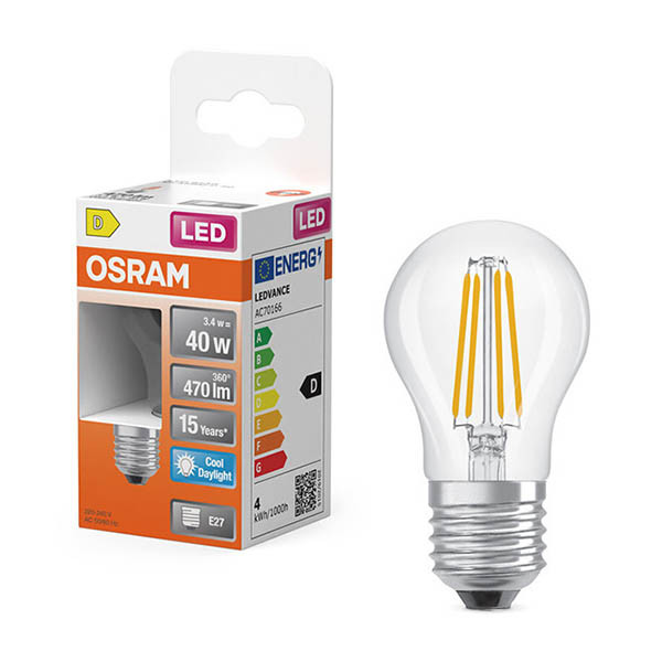 Osram LED lamp E27 | Kogel P45 | Filament | Helder | 6500K | 3.4W (40W) LOS02172 - 1