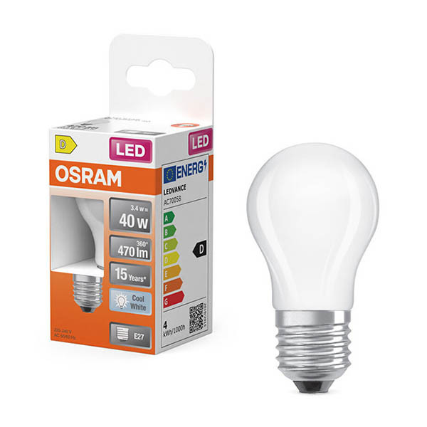 Osram LED lamp E27 | Kogel P45 | Mat | 4000K | 3.4W (40W) LOS02176 - 1
