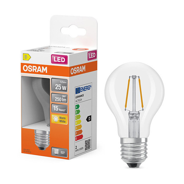 Osram LED lamp E27 | Peer A60 | Filament | Helder | 2700K | 1.8W (25W) LOS01821 - 1