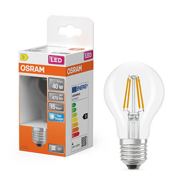 Osram LED lamp E27 | Peer A60 | Filament | Helder | 6500K | 3.4W (40W) LOS02120 - 1