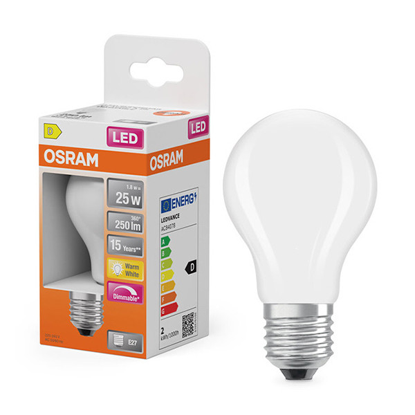 Osram LED lamp E27 | Peer A60 | Mat | 2700K | Dimbaar | 1.8W (25W) LOS01809 - 1