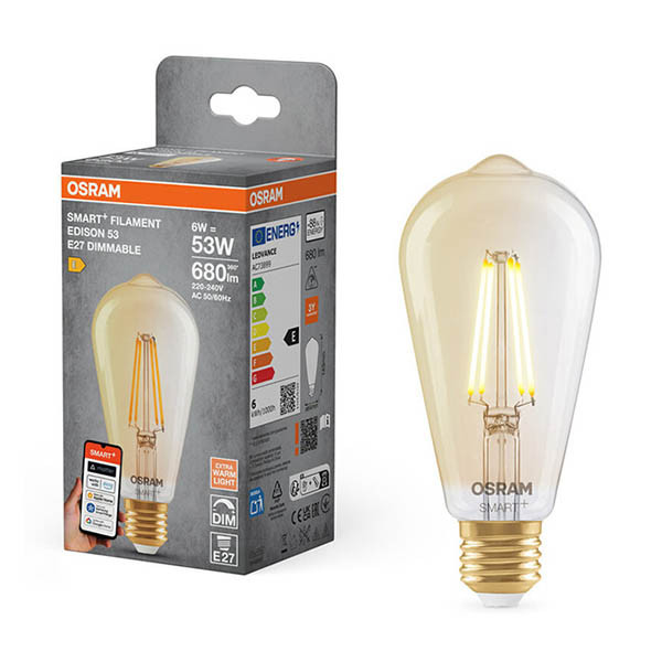 Osram Ledvance Smart lamp E27 | Edison ST64 | goud | 2400K | wifi | 6W LOS02004 - 1