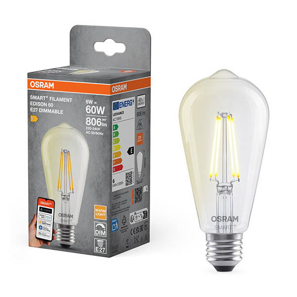Osram Ledvance Smart lamp E27 | Edison ST64 | helder | 2700K | wifi | 6W LOS02001 - 1