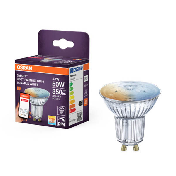 Osram Slimme GU10 spot | 2700-6500K | 45° | Zigbee | 4.7W (50W) LOS01961 - 1